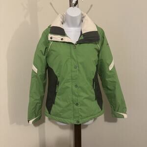 Columbia Sportswear Women’s Green Winter Jacket - Size Small, Detachable Hood